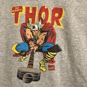 Marvel The Mighty Thor Gray Vintage Graphic Tee